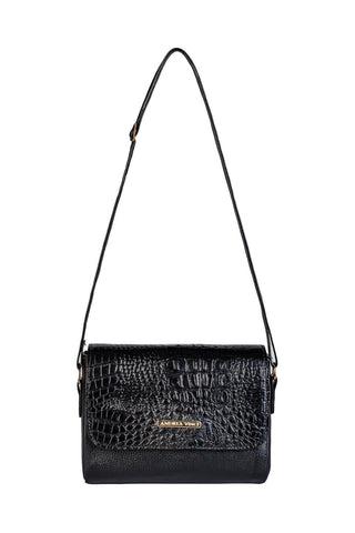 Mini bolsa transversal de couro croco Josi