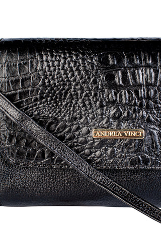 Mini bolsa transversal de couro croco Josi