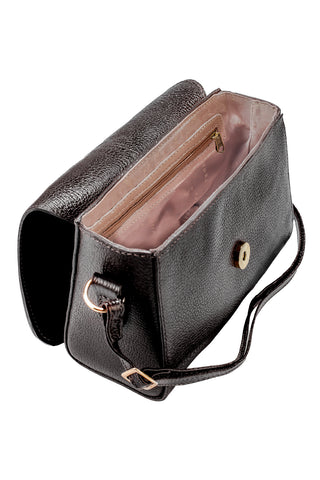 Mini bolsa transversal de couro croco Josi