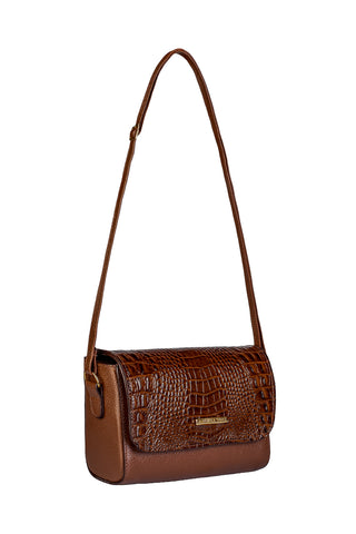 Mini bolsa transversal de couro croco Josi