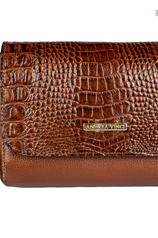 Mini bolsa transversal de couro croco Josi