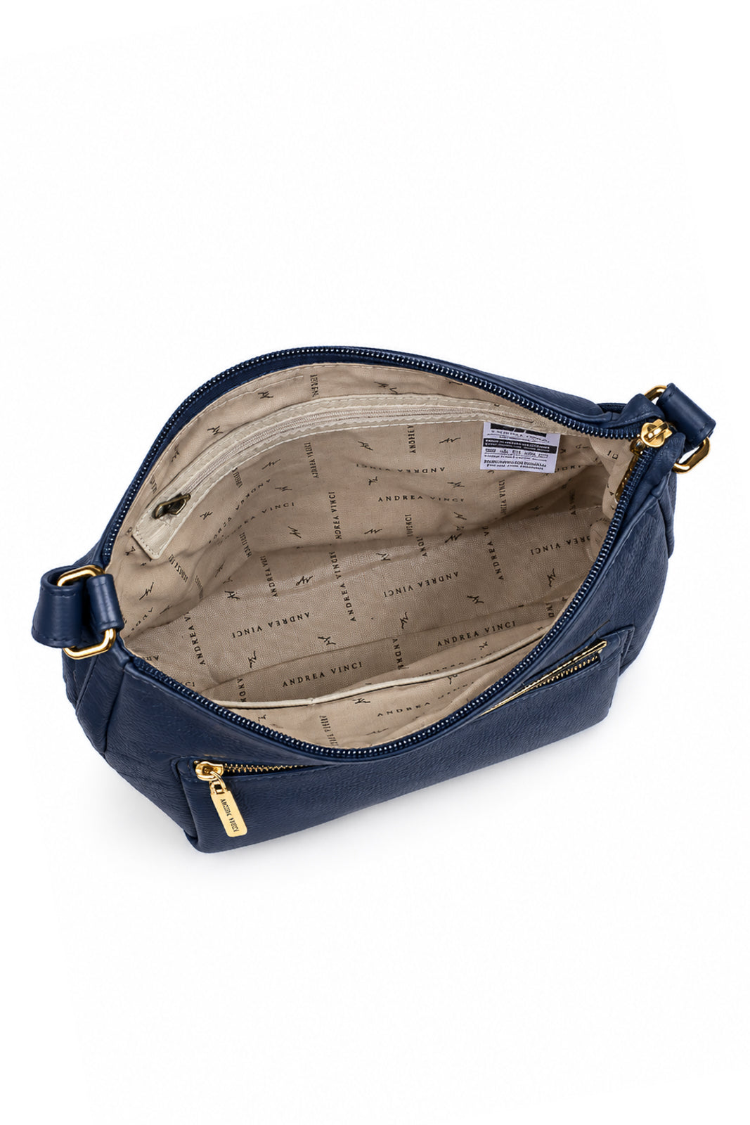 Bolsa tiracolo em couro liso Denise na cor azul — Enluaze, foto 3