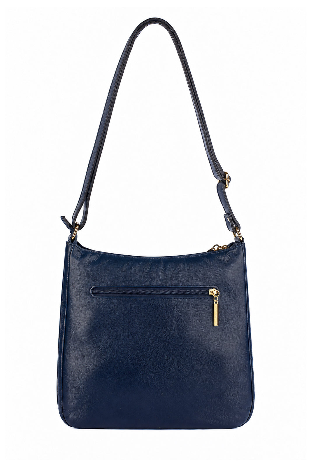 Bolsa tiracolo em couro liso Denise na cor azul — Enluaze, foto 5