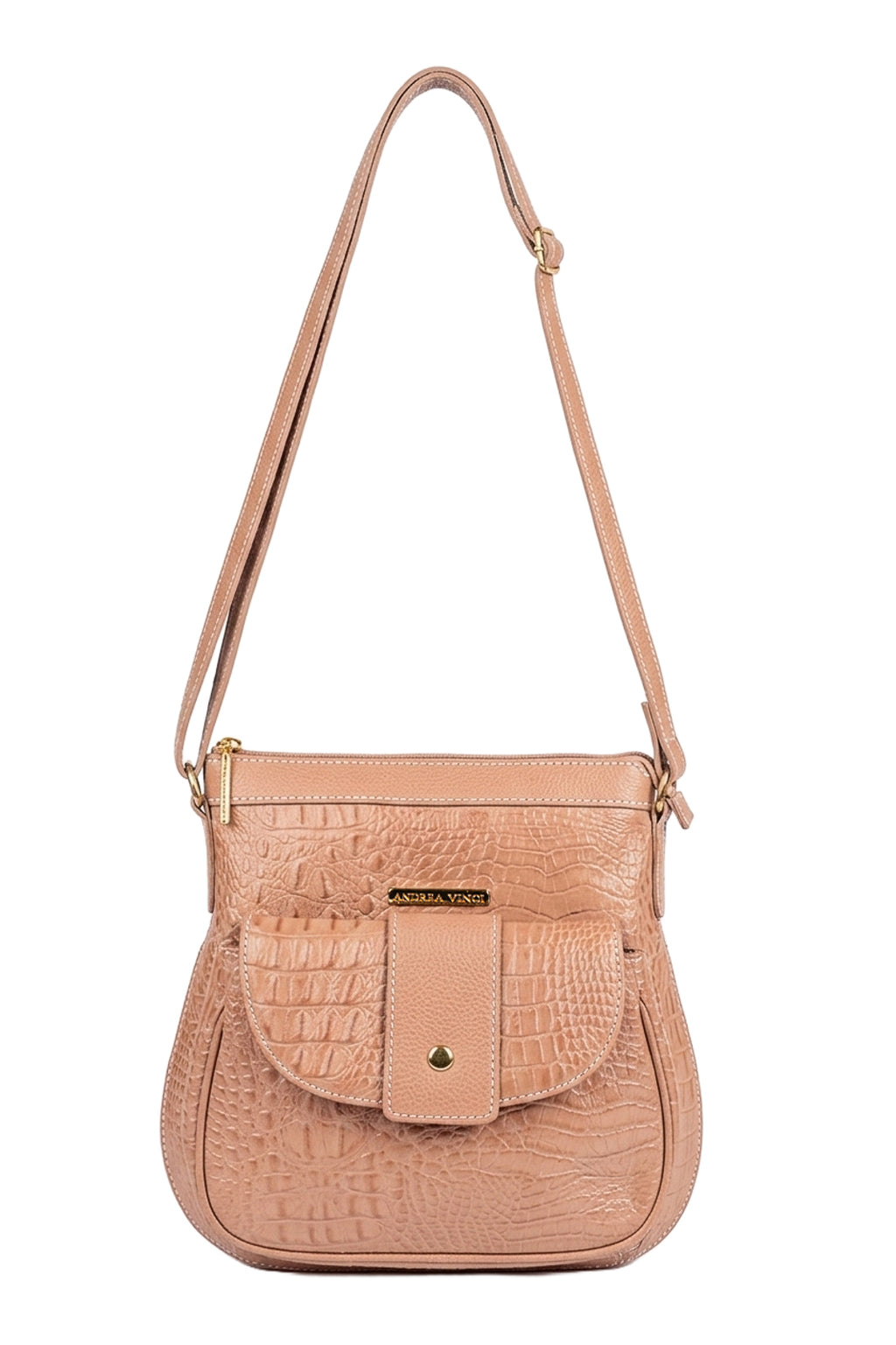 Bolsa tiracolo de couro croco Elis