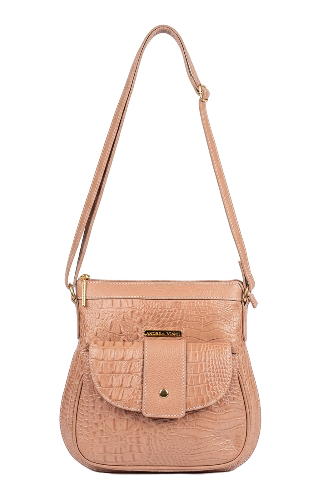 Bolsa tiracolo de couro croco Elis