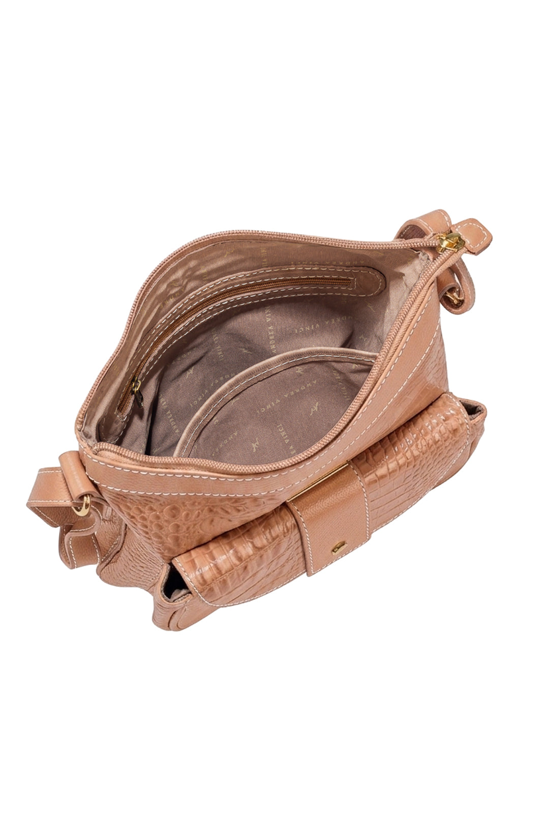 Bolsa tiracolo de couro croco Elis