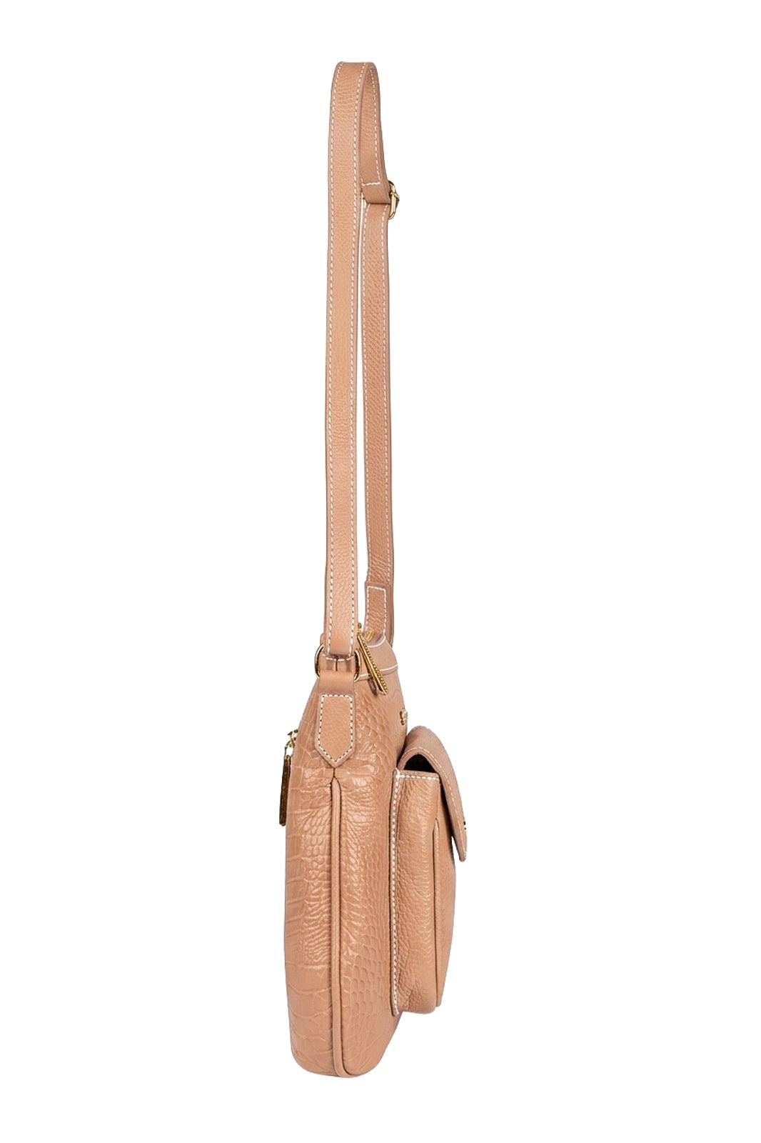 Bolsa tiracolo de couro croco Elis