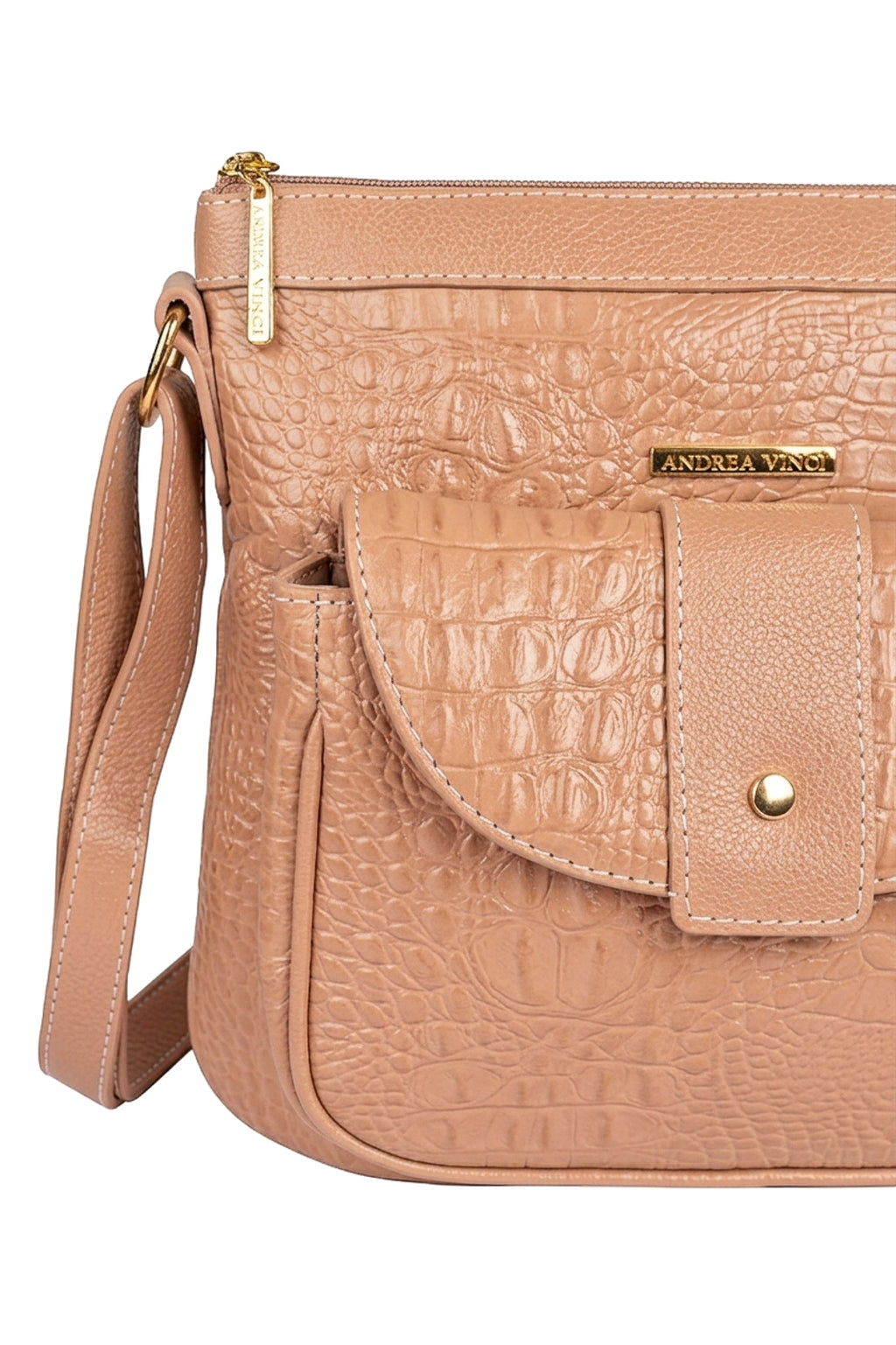 Bolsa tiracolo de couro croco Elis