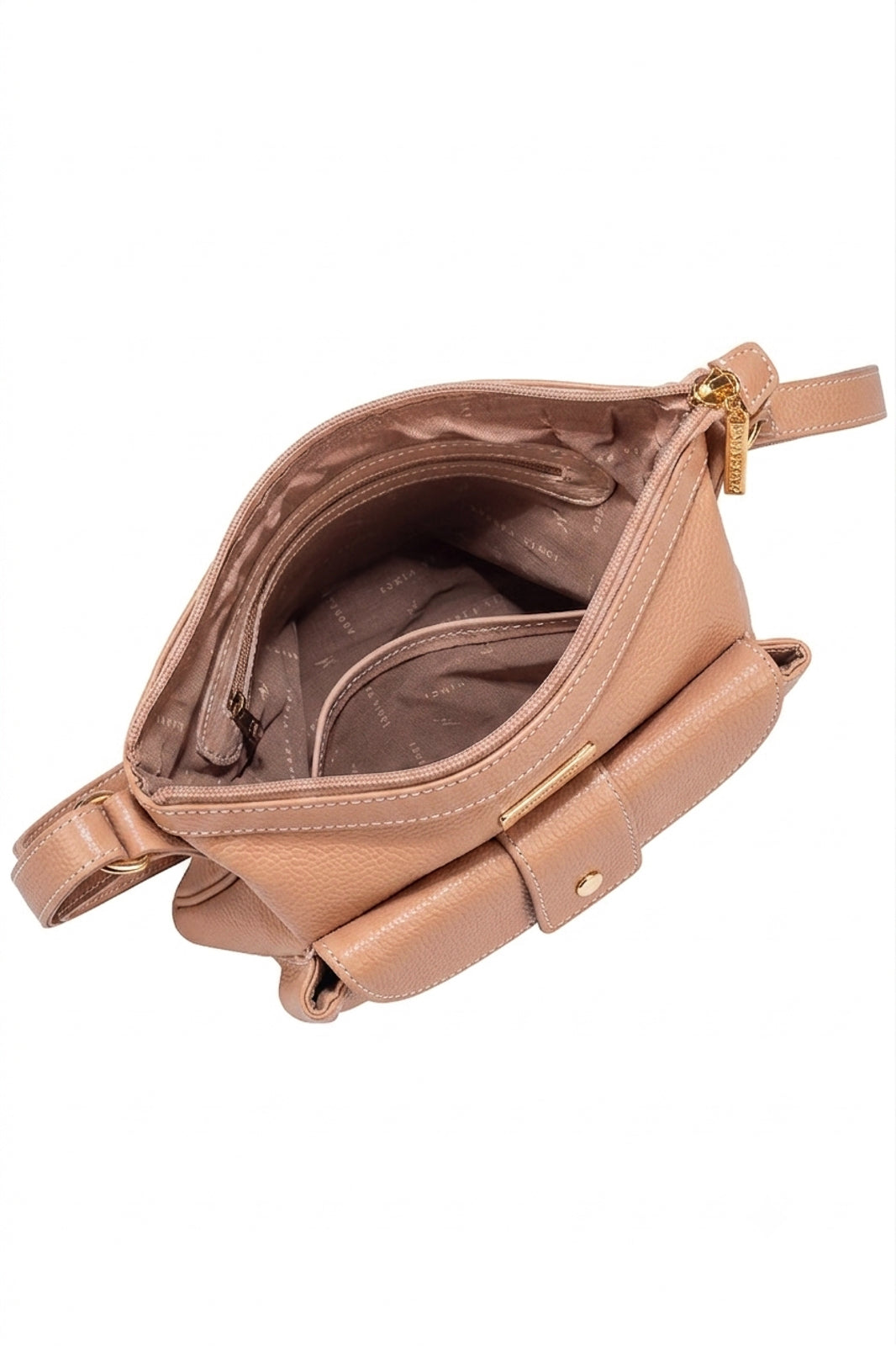 Bolsa tiracolo de couro liso Elis