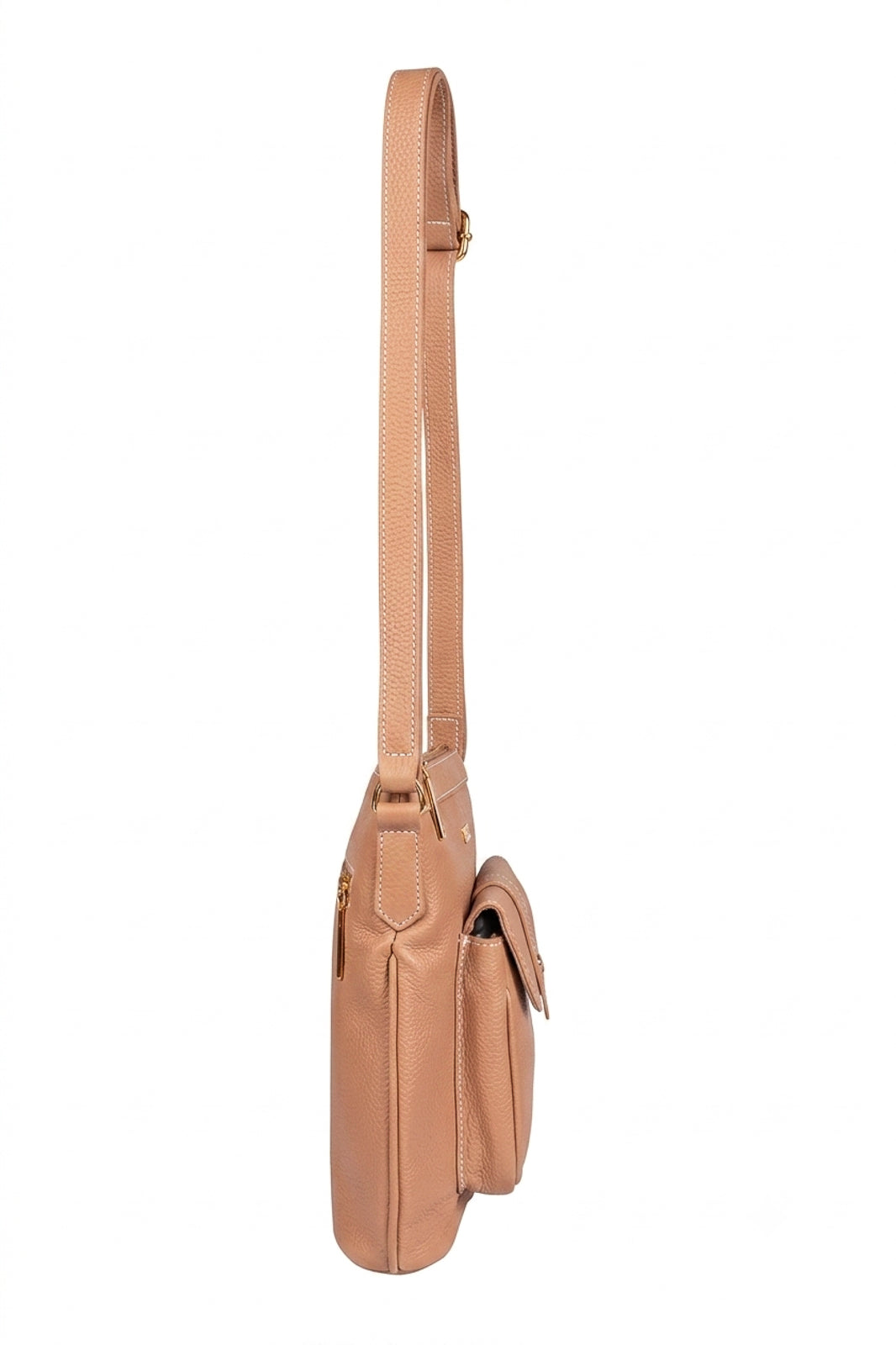 Bolsa tiracolo de couro liso Elis
