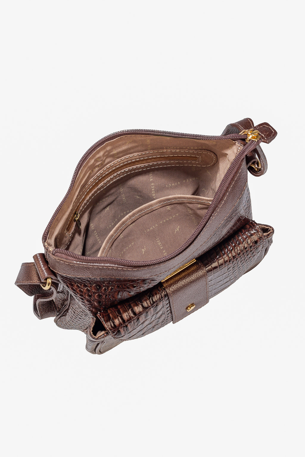 Bolsa tiracolo de couro croco Elis