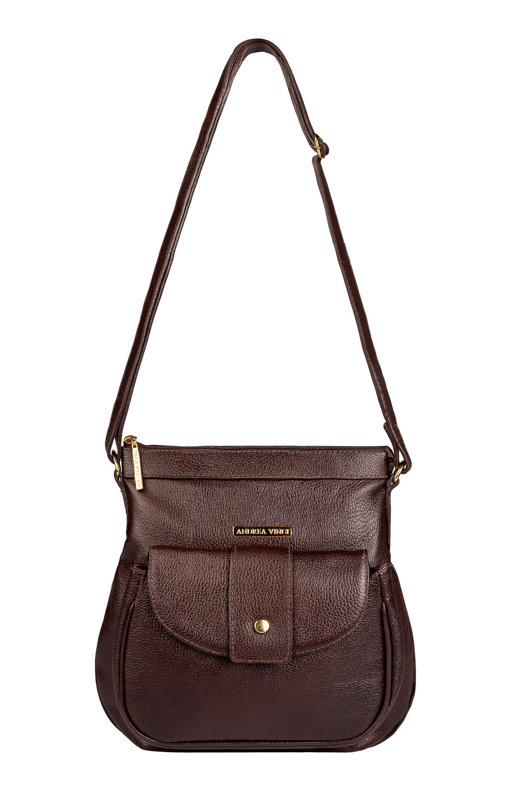 Bolsa tiracolo de couro liso Elis