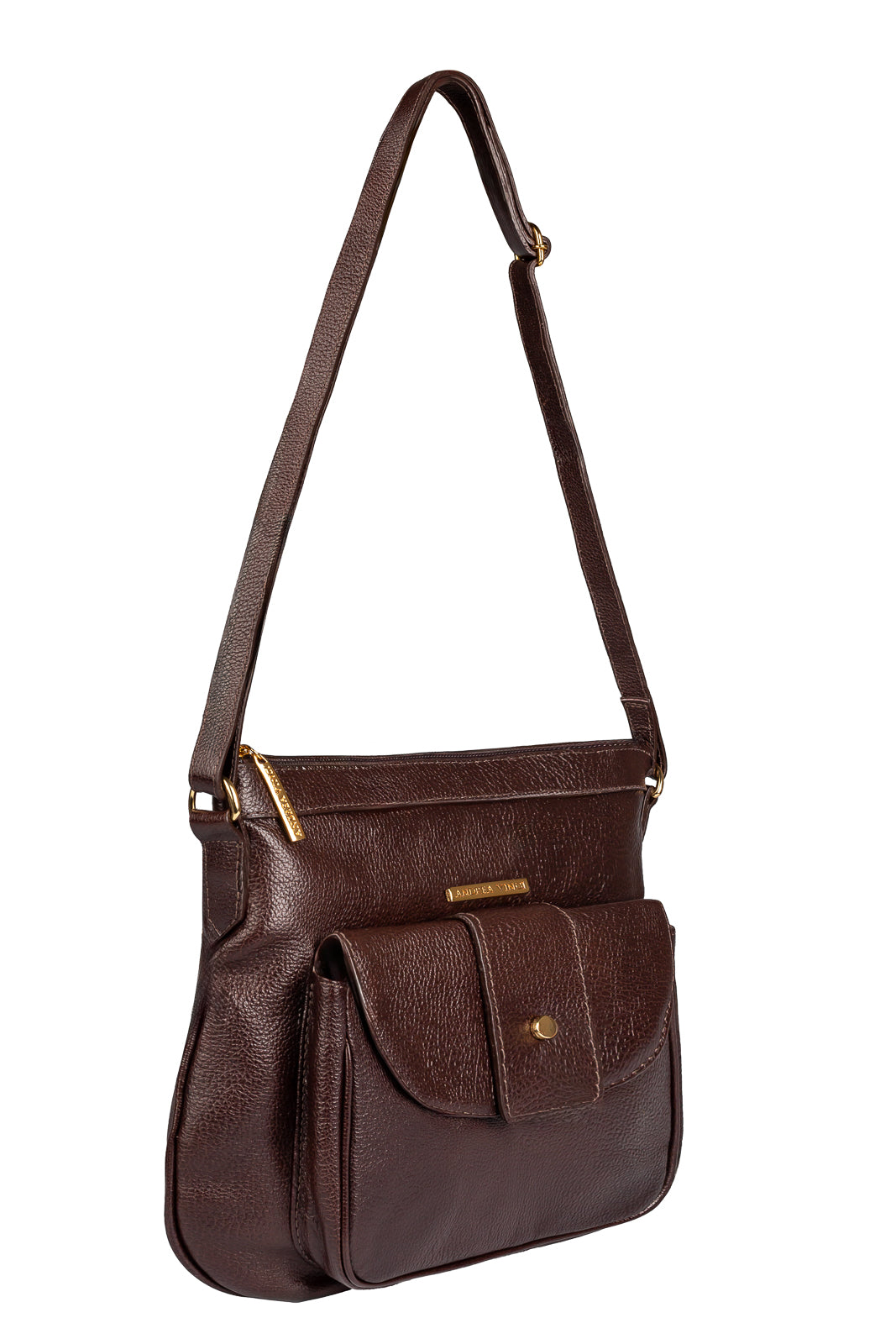 Bolsa tiracolo de couro liso Elis