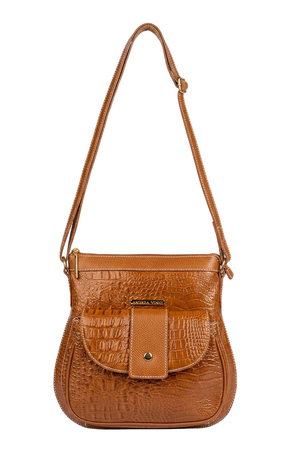 Bolsa tiracolo de couro croco Elis