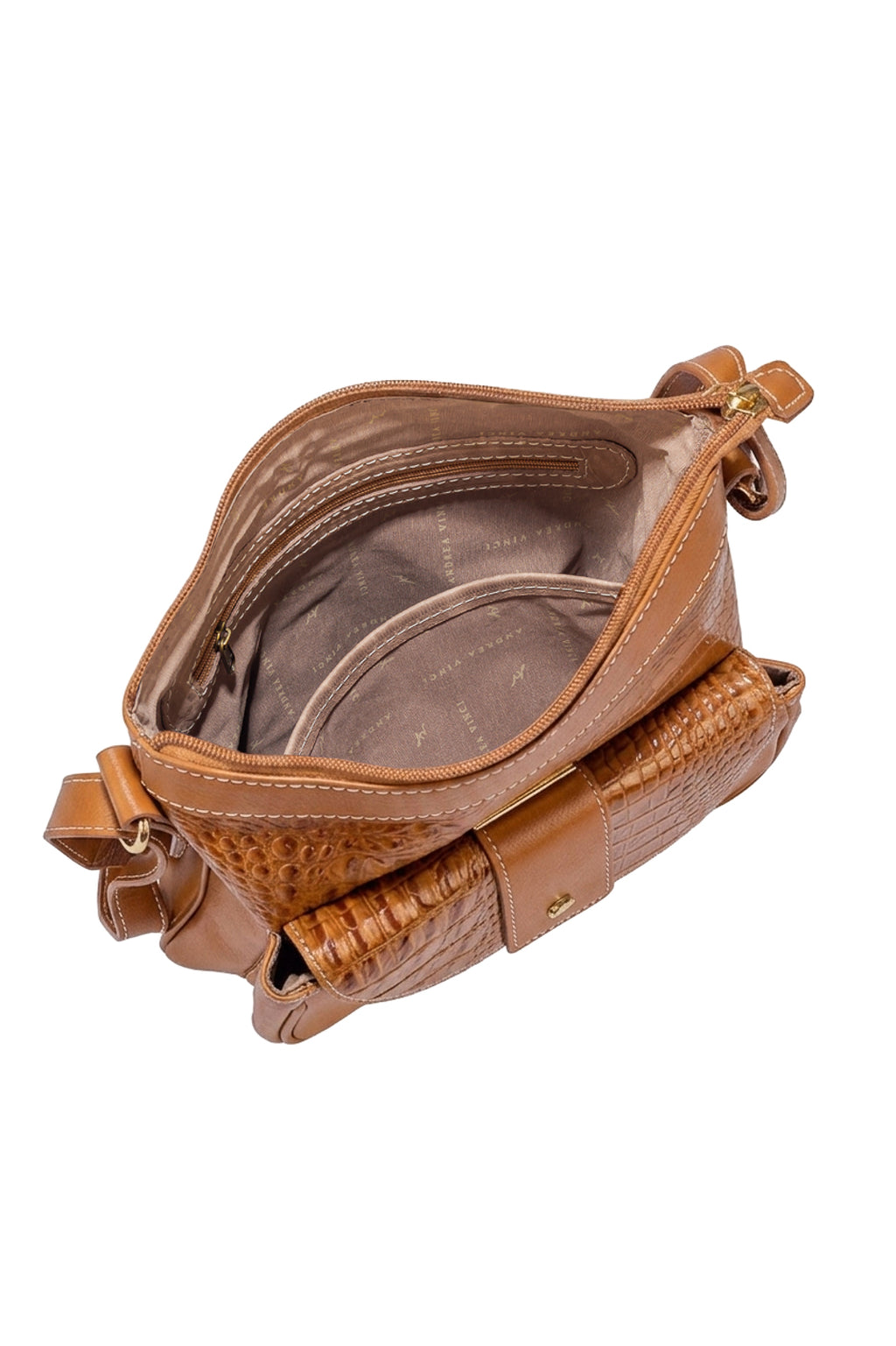 Bolsa tiracolo de couro croco Elis