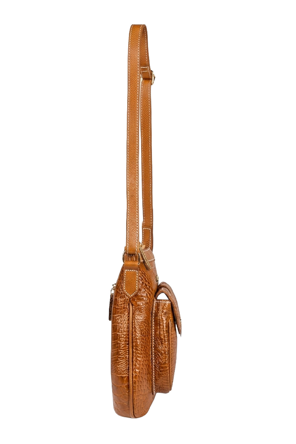 Bolsa tiracolo de couro croco Elis