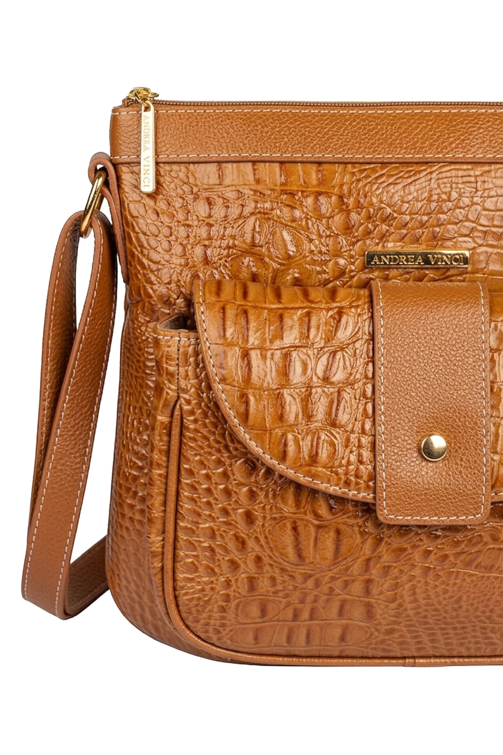 Bolsa tiracolo de couro croco Elis