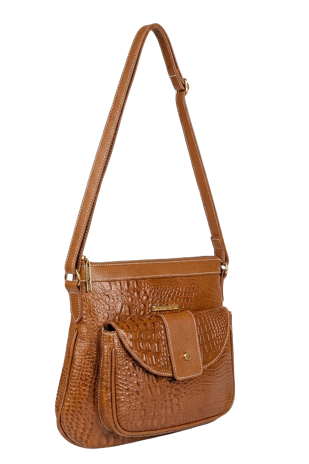 Bolsa tiracolo de couro croco Elis