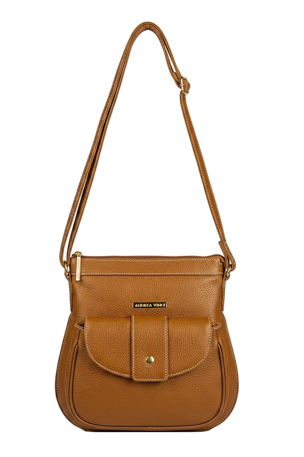 Bolsa tiracolo de couro liso Elis