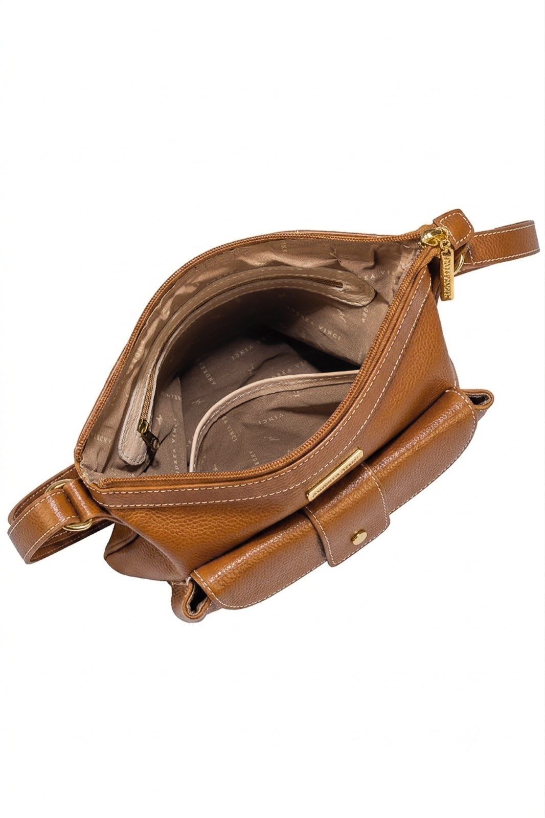 Bolsa tiracolo de couro liso Elis