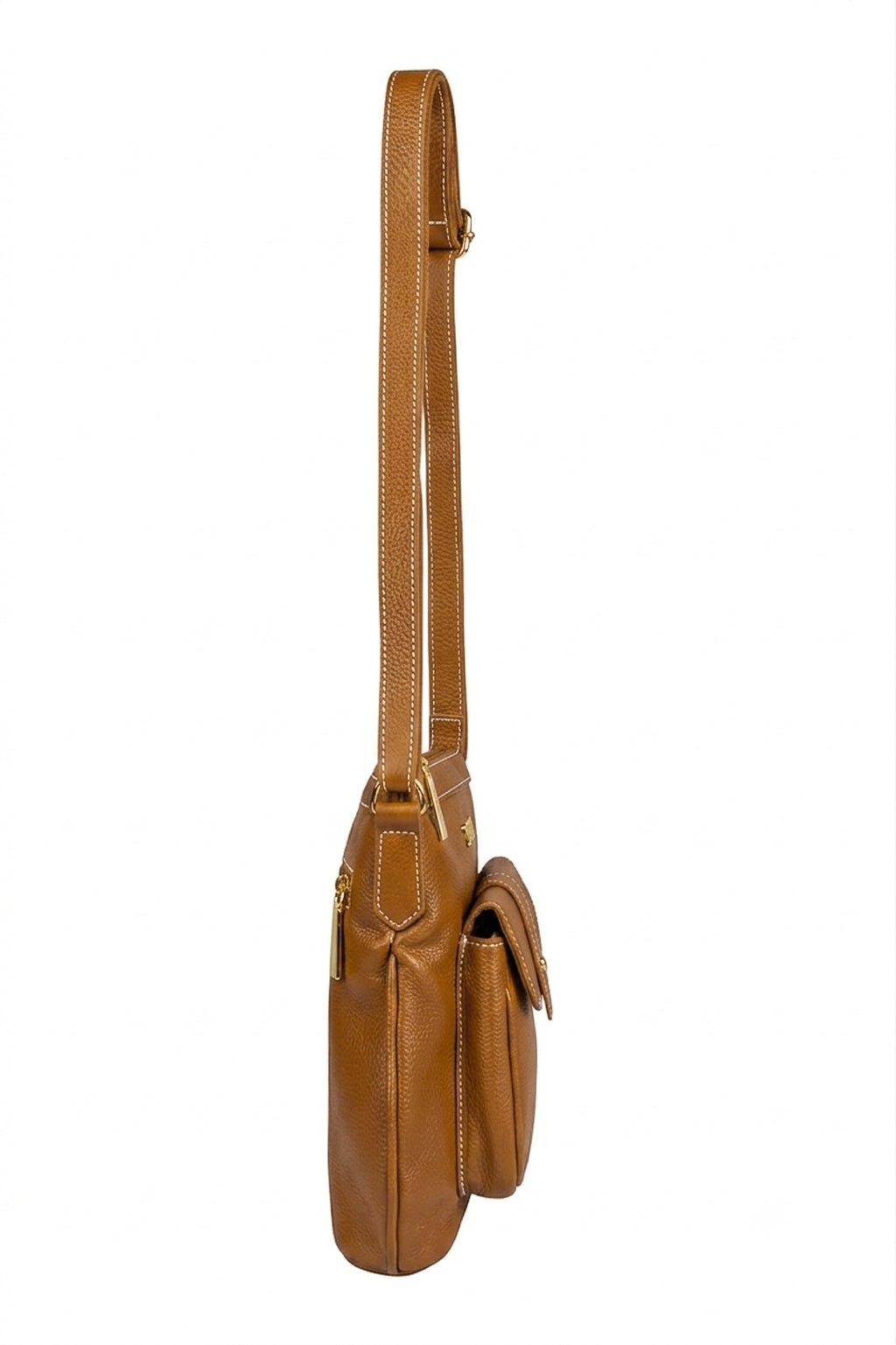 Bolsa tiracolo de couro liso Elis