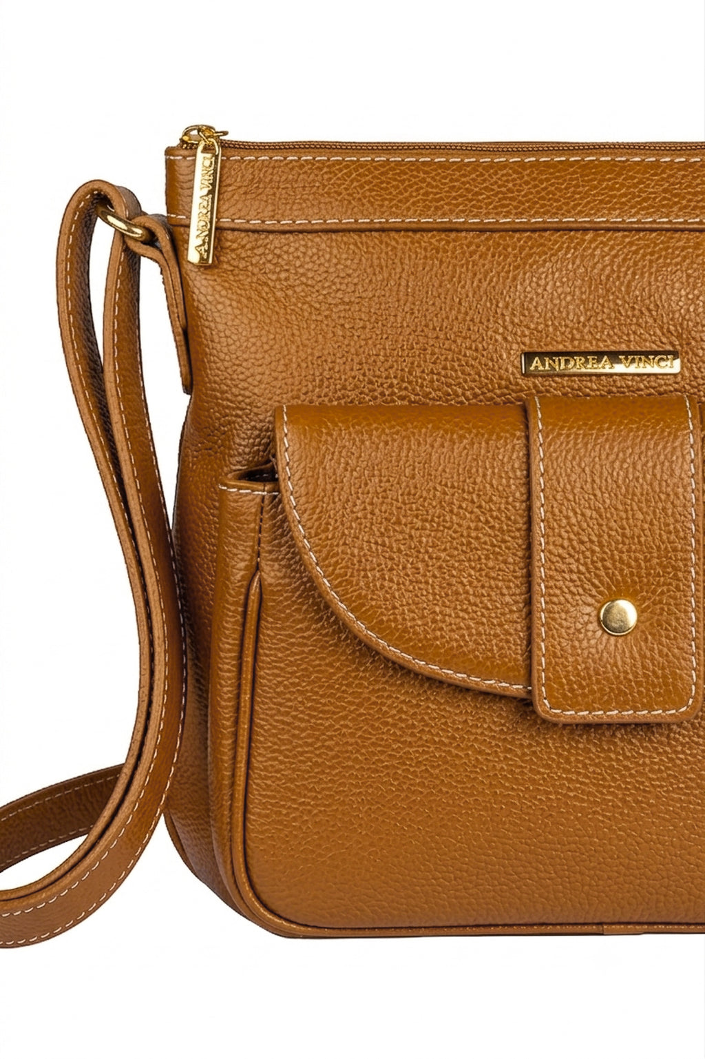 Bolsa tiracolo de couro liso Elis