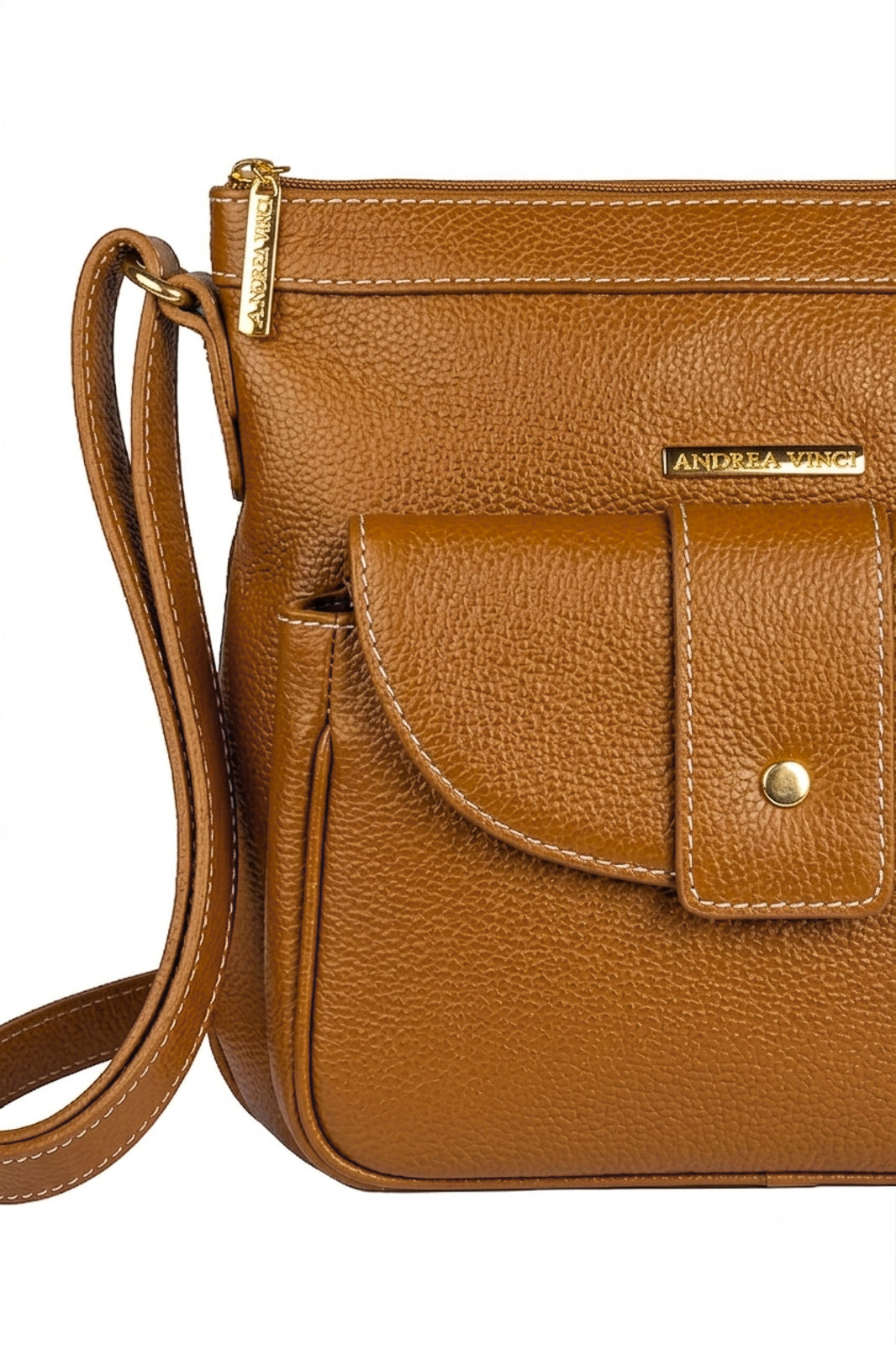 Bolsa tiracolo de couro liso Elis