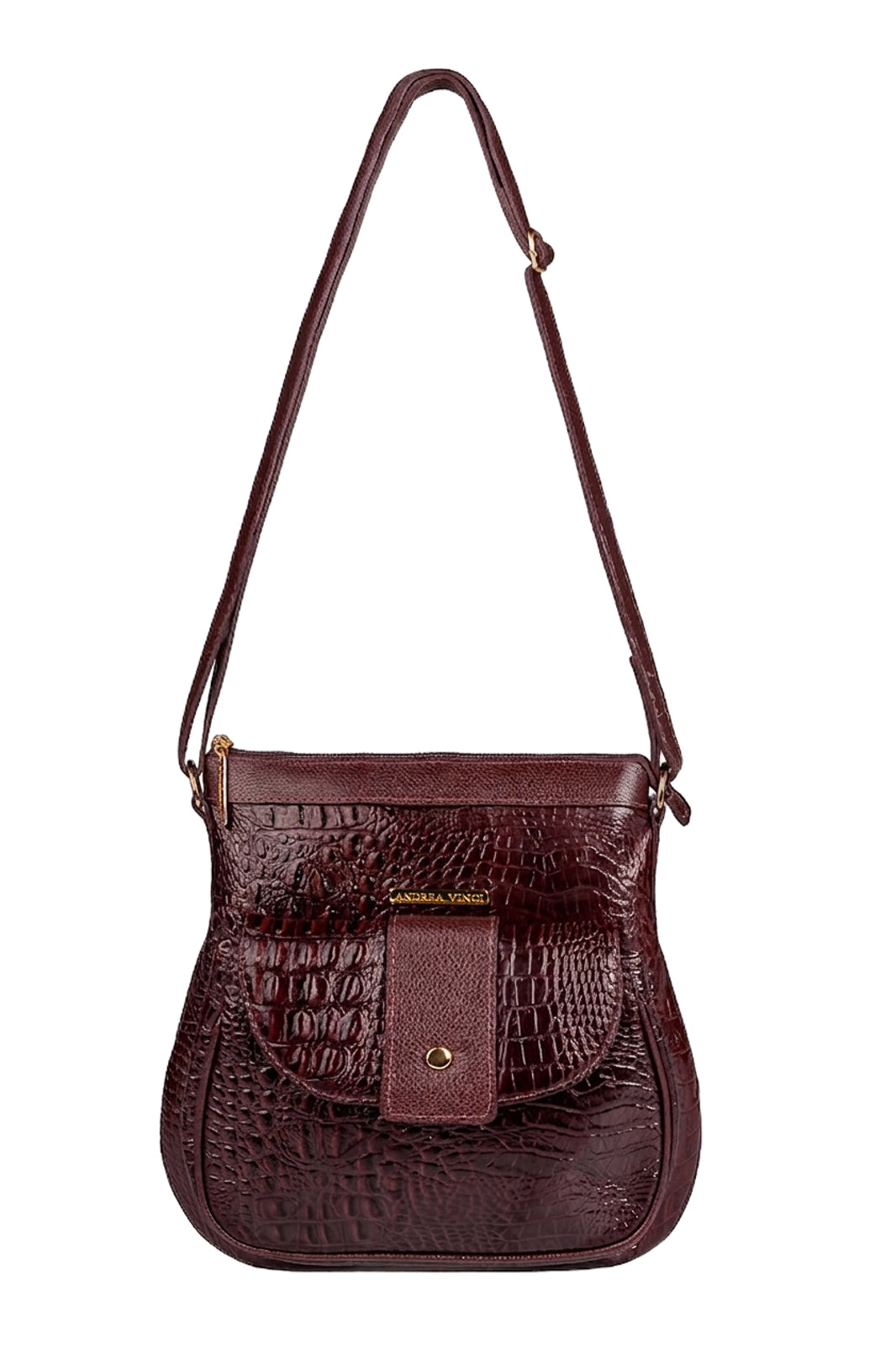 Bolsa tiracolo de couro croco Elis