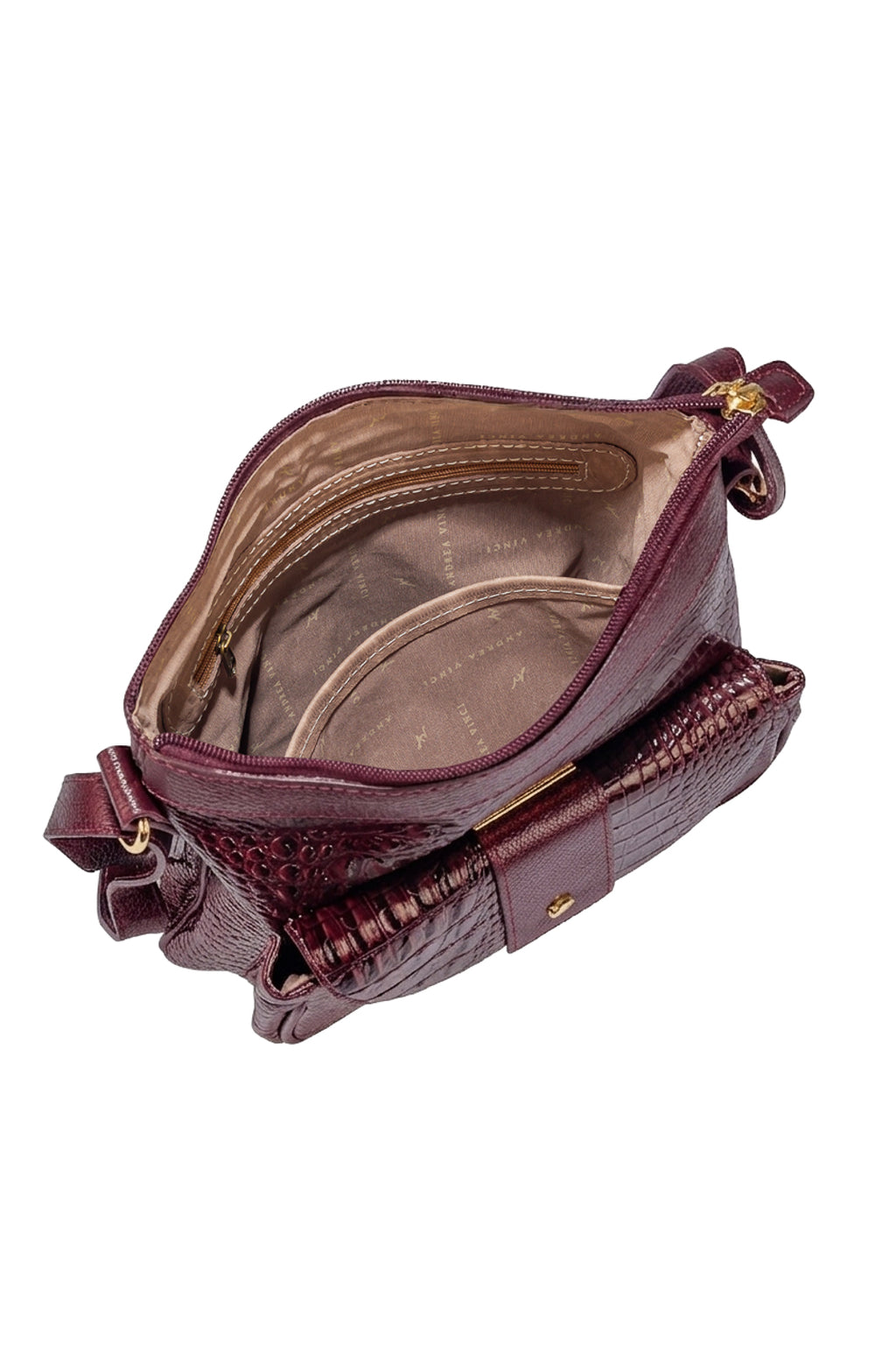 Bolsa tiracolo de couro croco Elis