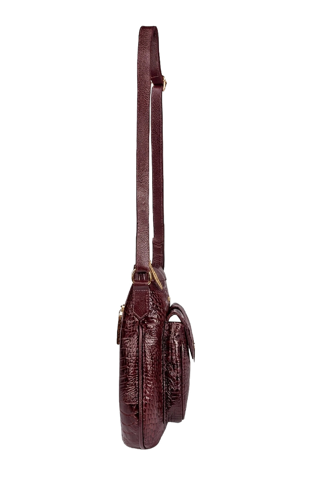 Bolsa tiracolo de couro croco Elis
