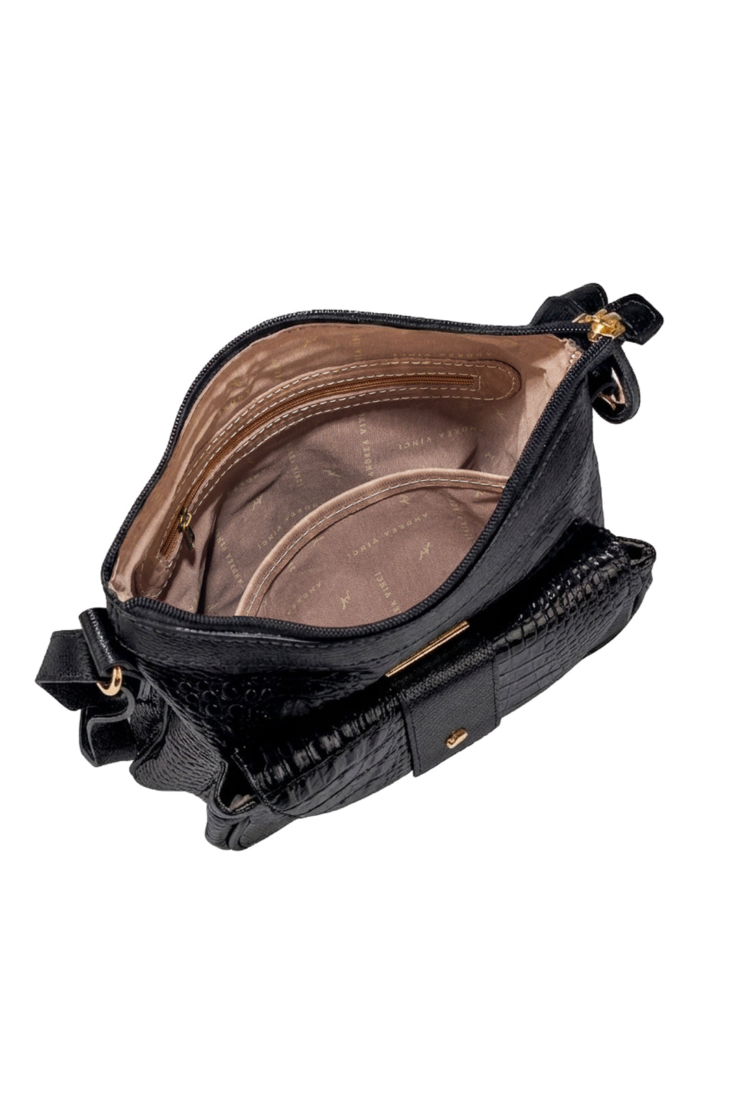 Bolsa tiracolo de couro croco Elis
