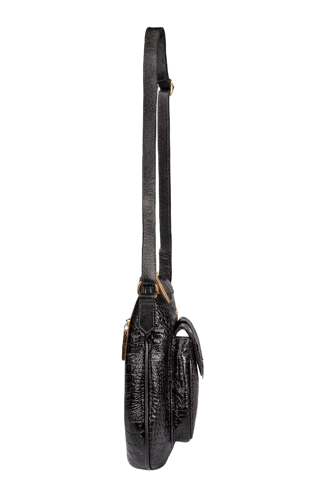 Bolsa tiracolo de couro croco Elis