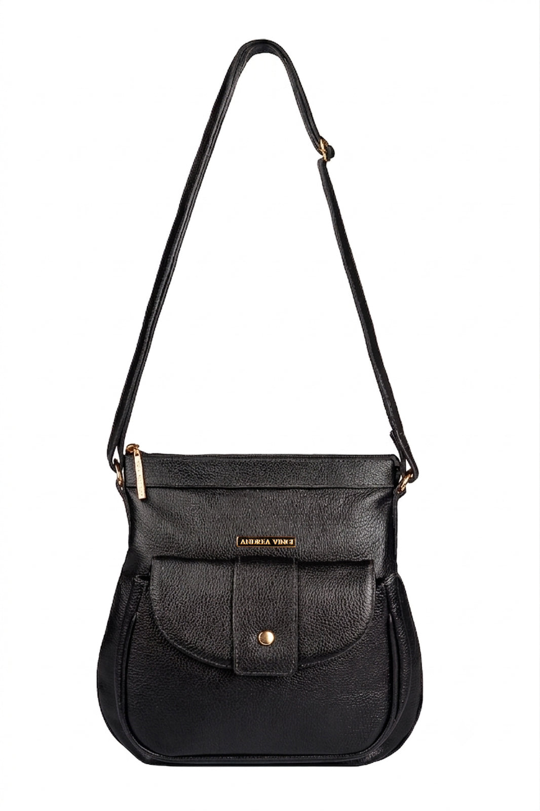 Bolsa tiracolo de couro liso Elis