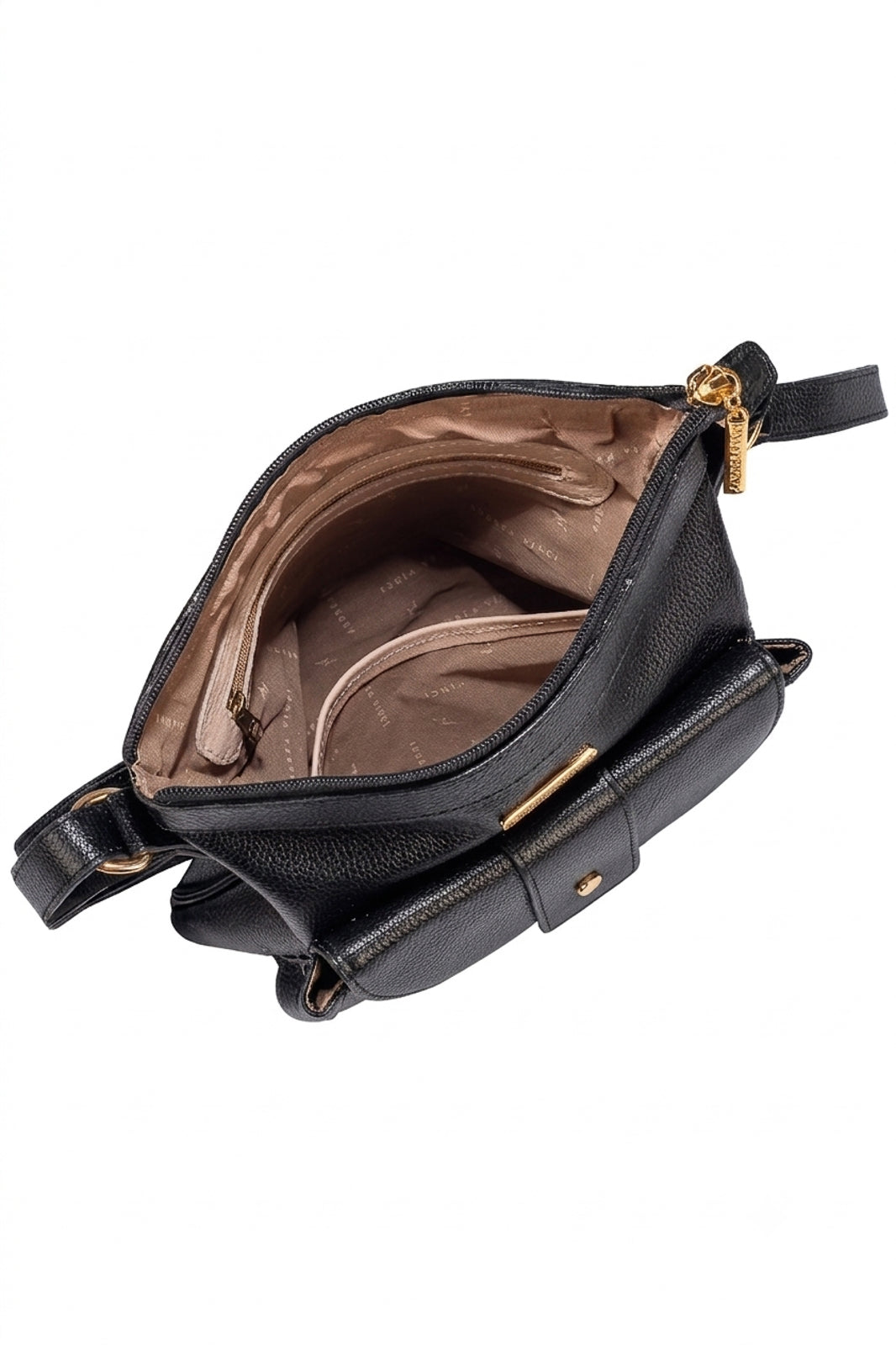 Bolsa tiracolo de couro liso Elis