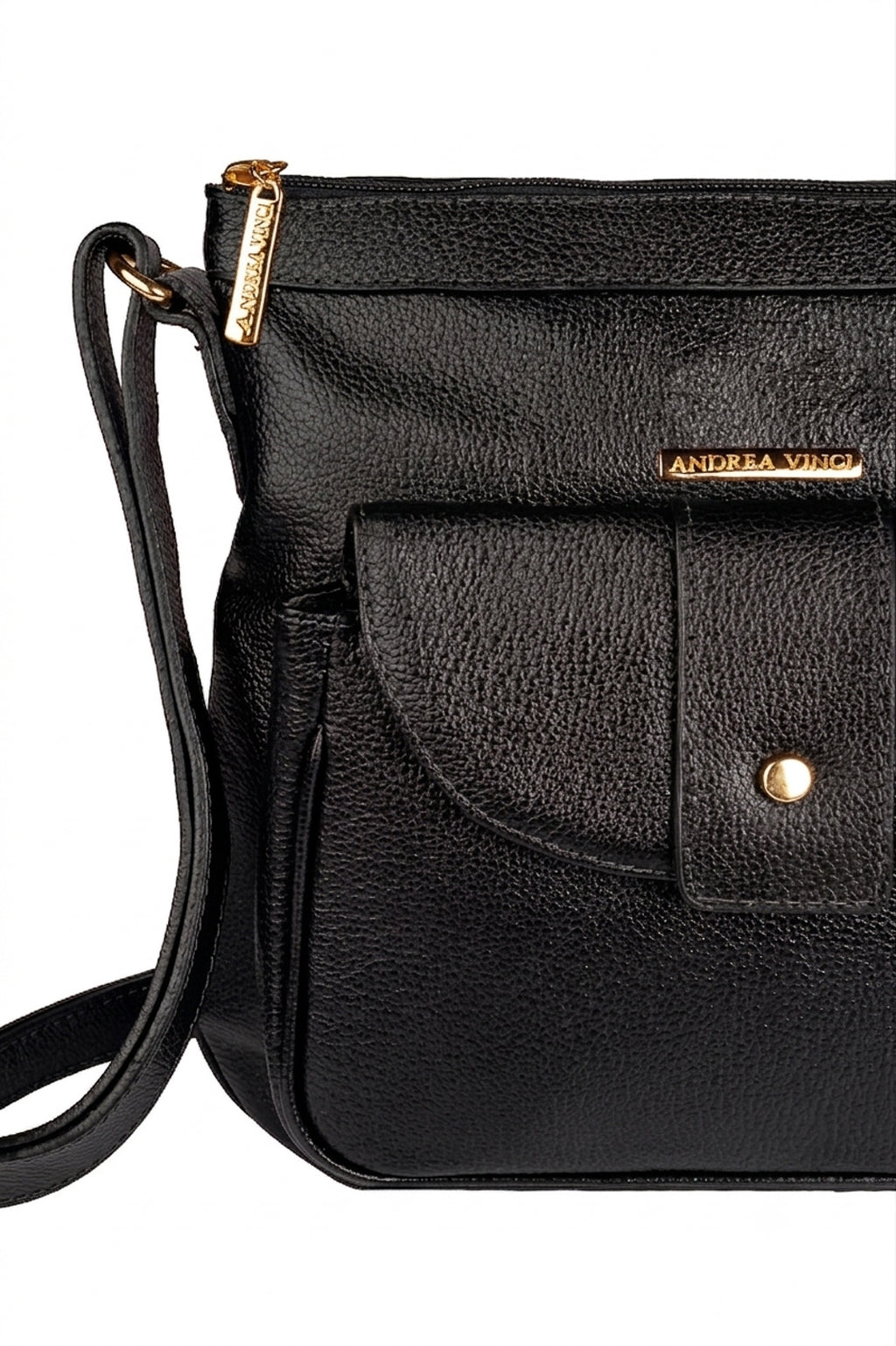 Bolsa tiracolo de couro liso Elis