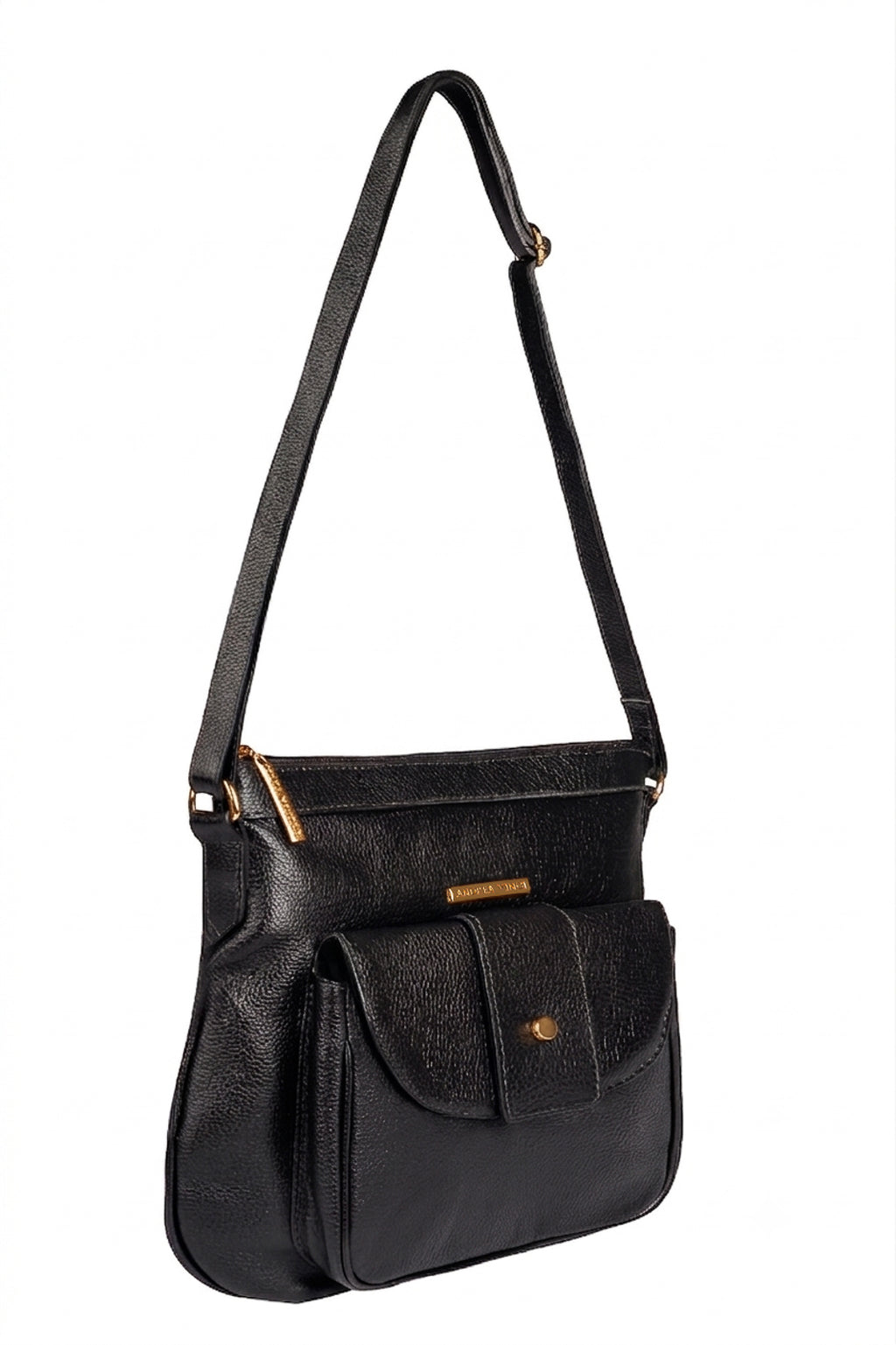 Bolsa tiracolo de couro liso Elis