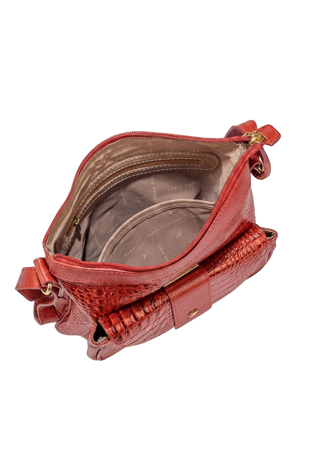 Bolsa tiracolo de couro croco Elis