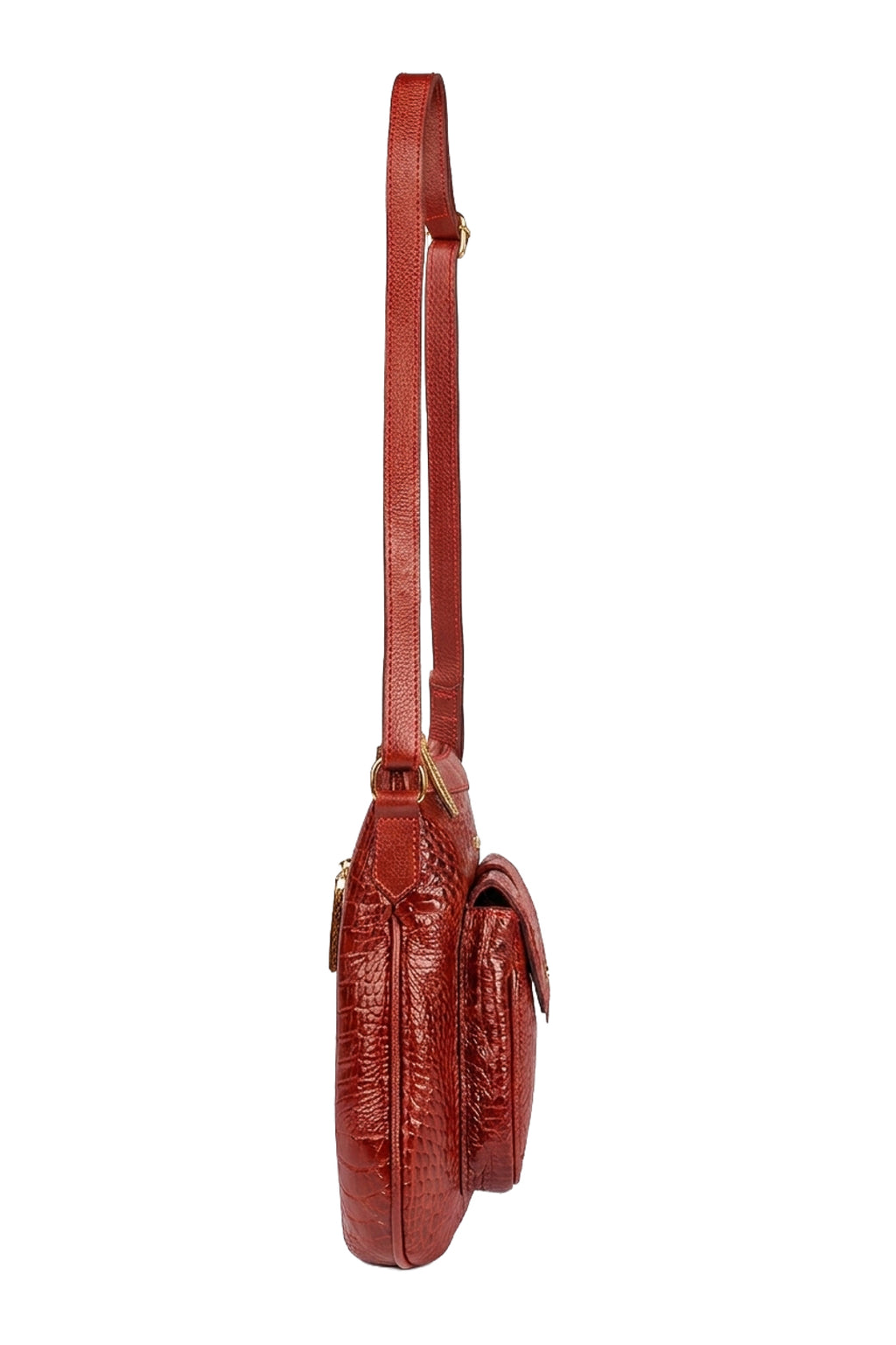 Bolsa tiracolo de couro croco Elis