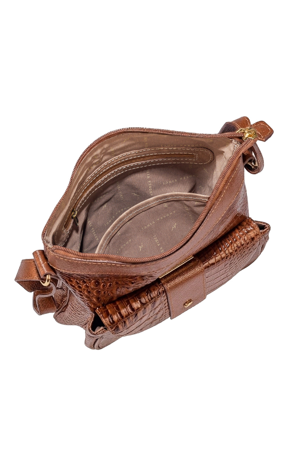 Bolsa tiracolo de couro croco Elis