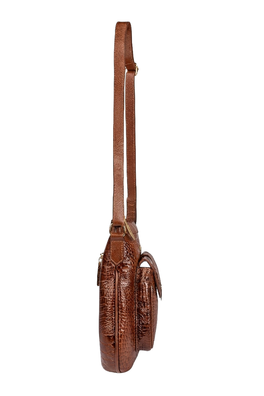 Bolsa tiracolo de couro croco Elis