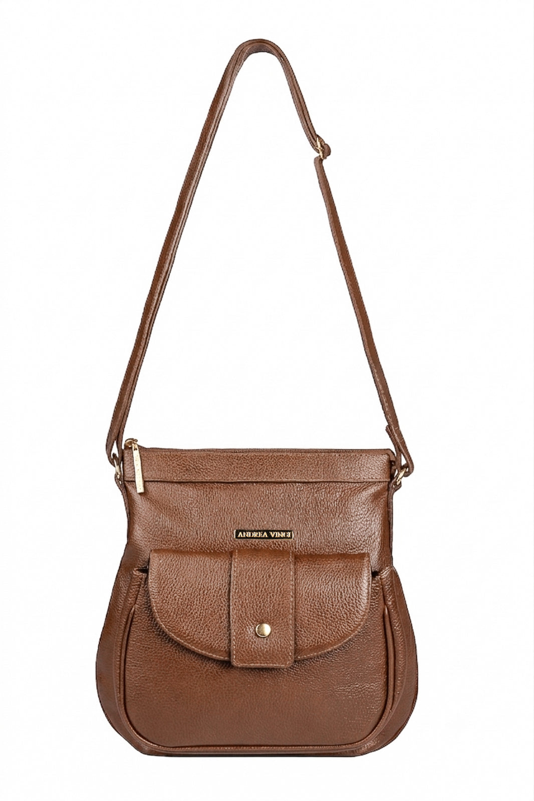 Bolsa tiracolo de couro liso Elis