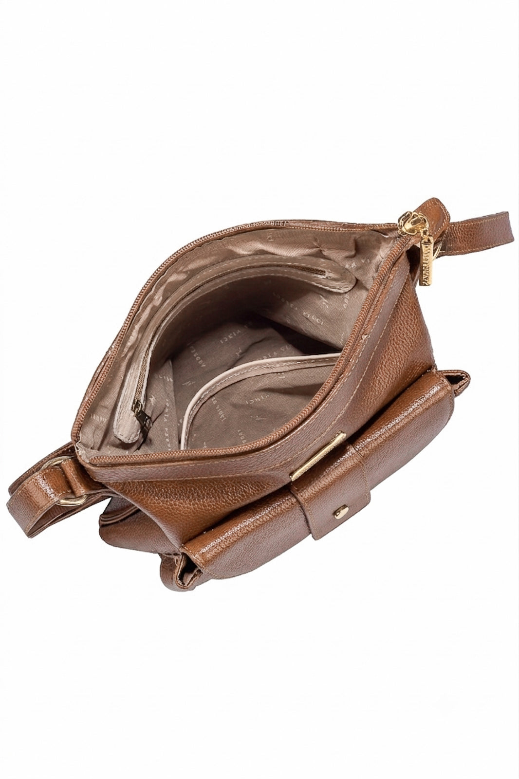 Bolsa tiracolo de couro liso Elis