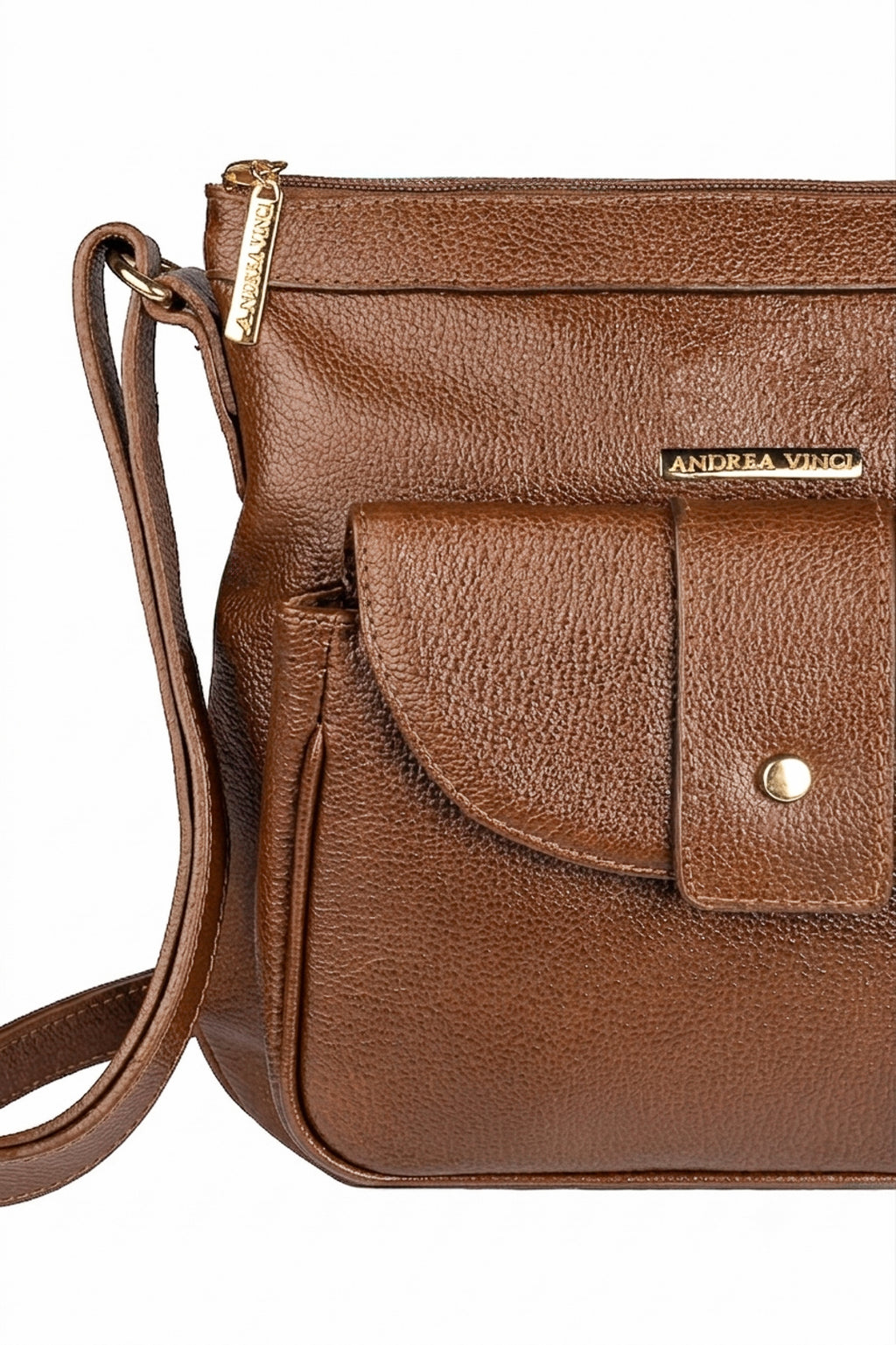 Bolsa tiracolo de couro liso Elis
