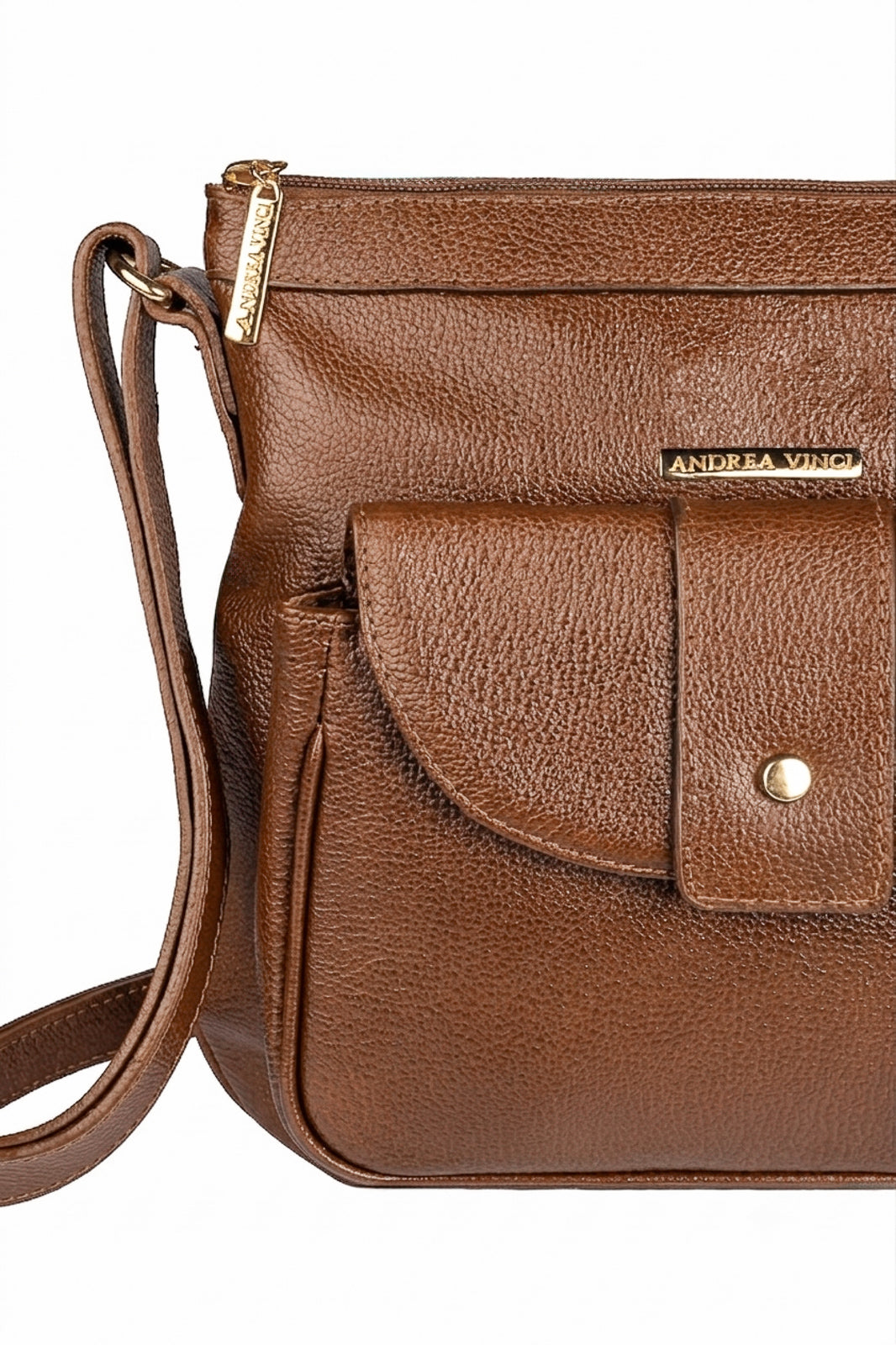 Bolsa tiracolo de couro liso Elis