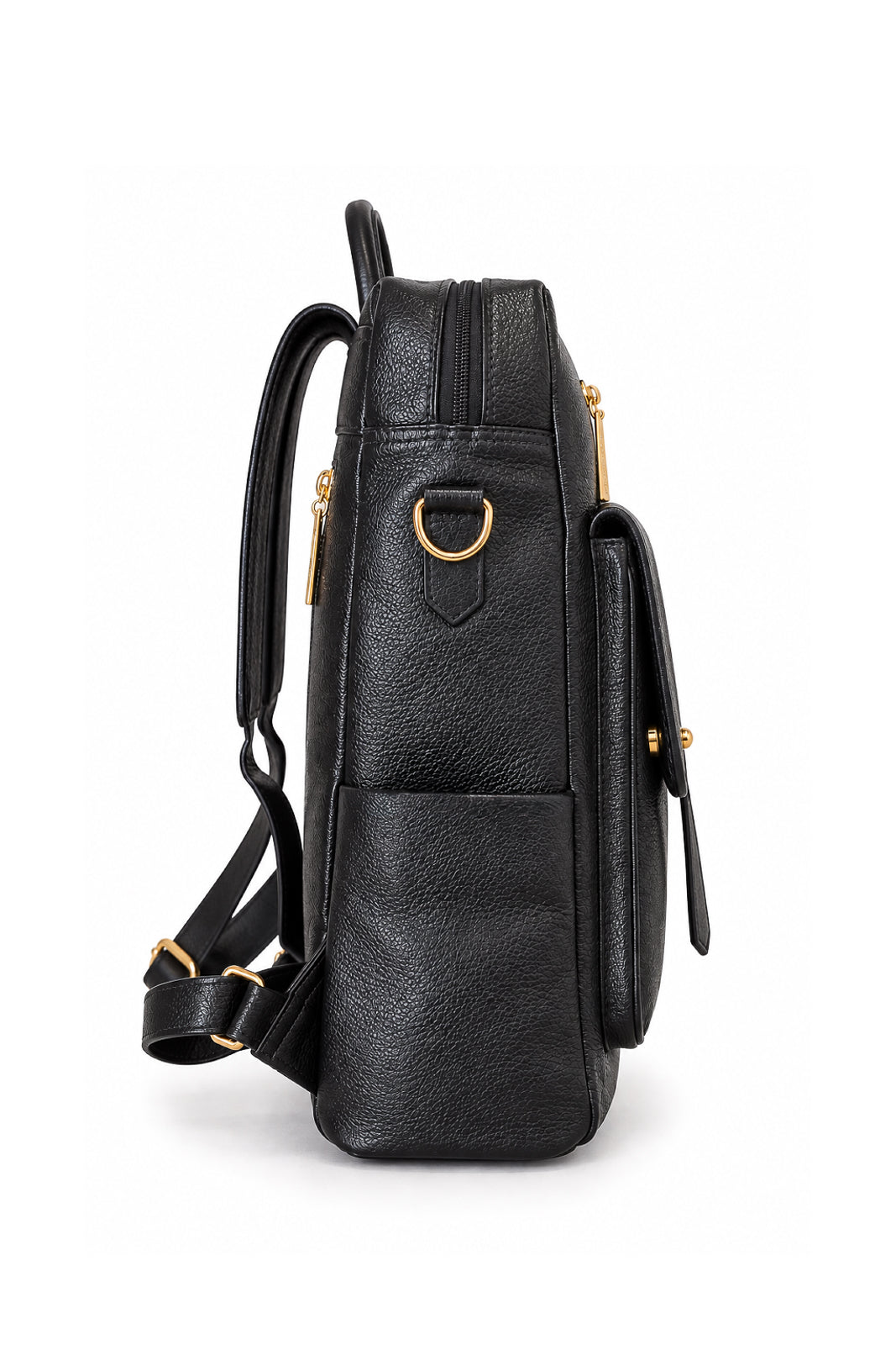 Mochila feminina em couro liso Dora na cor preto — Enluaze, foto 3