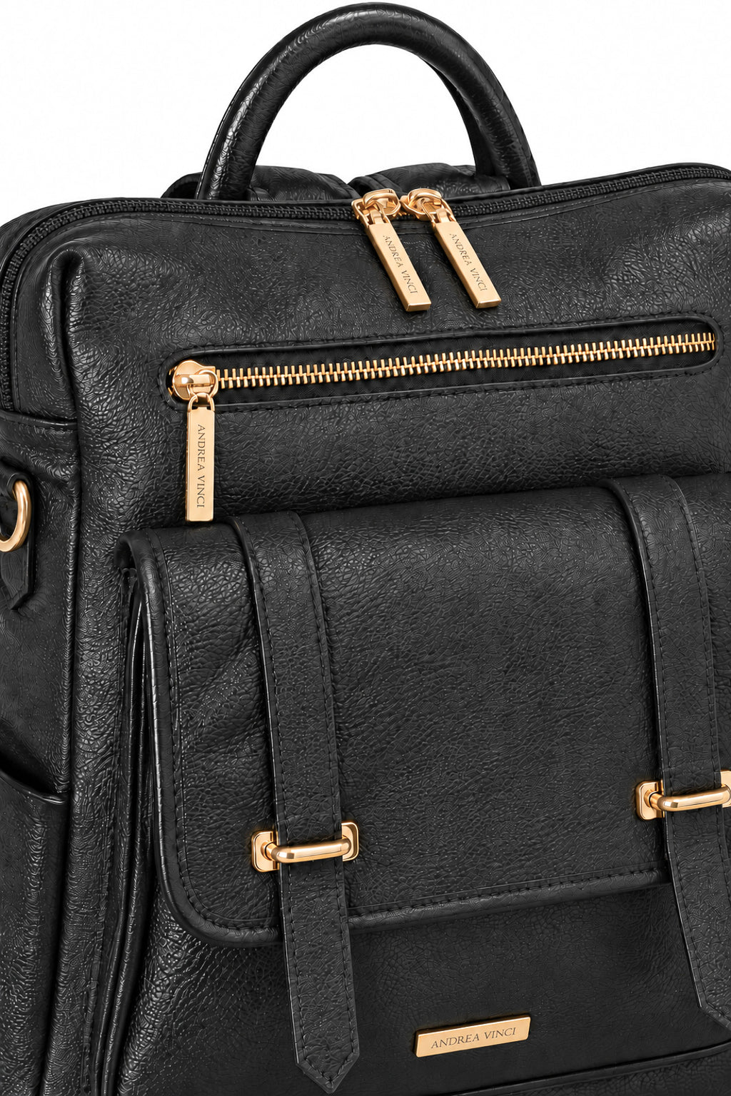 Mochila feminina em couro liso Dora na cor preto — Enluaze, foto 7