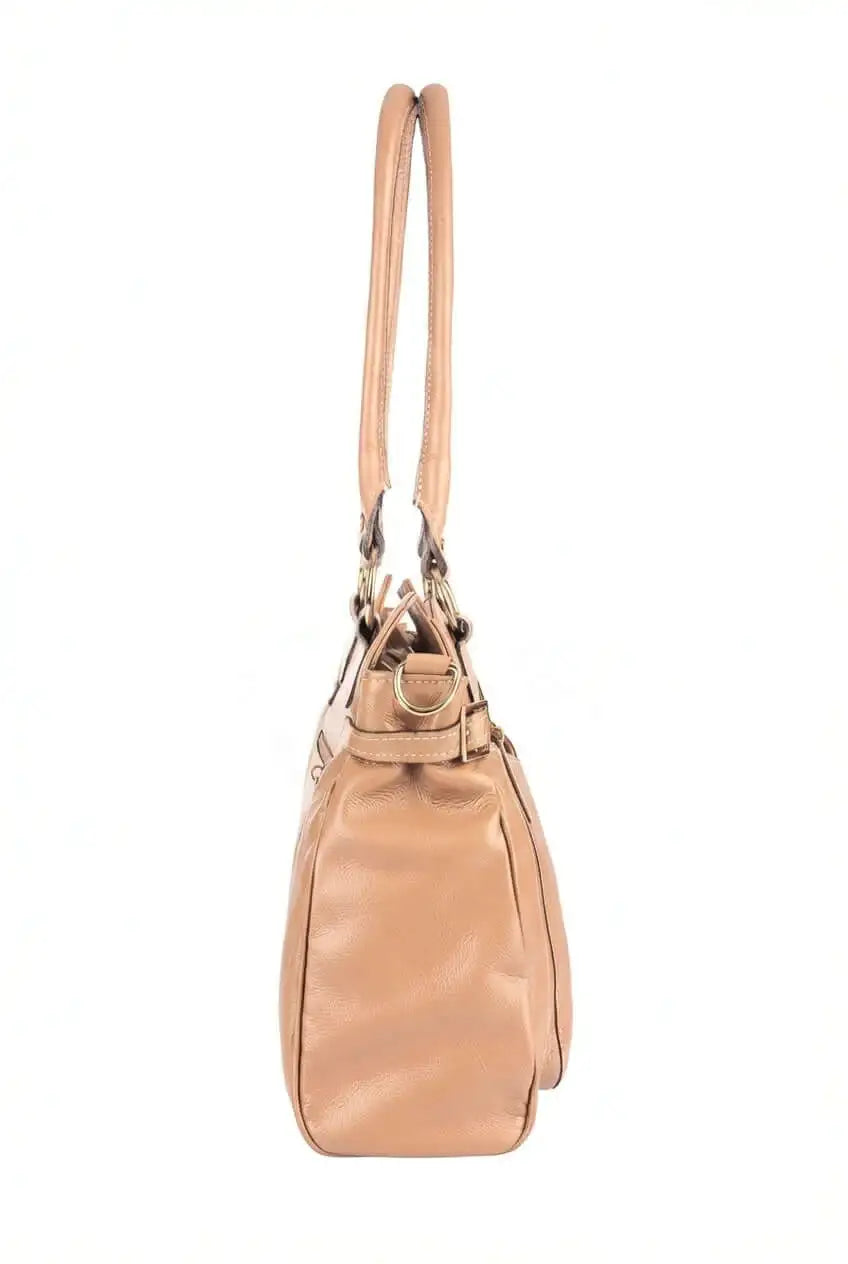 Bolsa grande de couro liso Lúcia - Enluaze