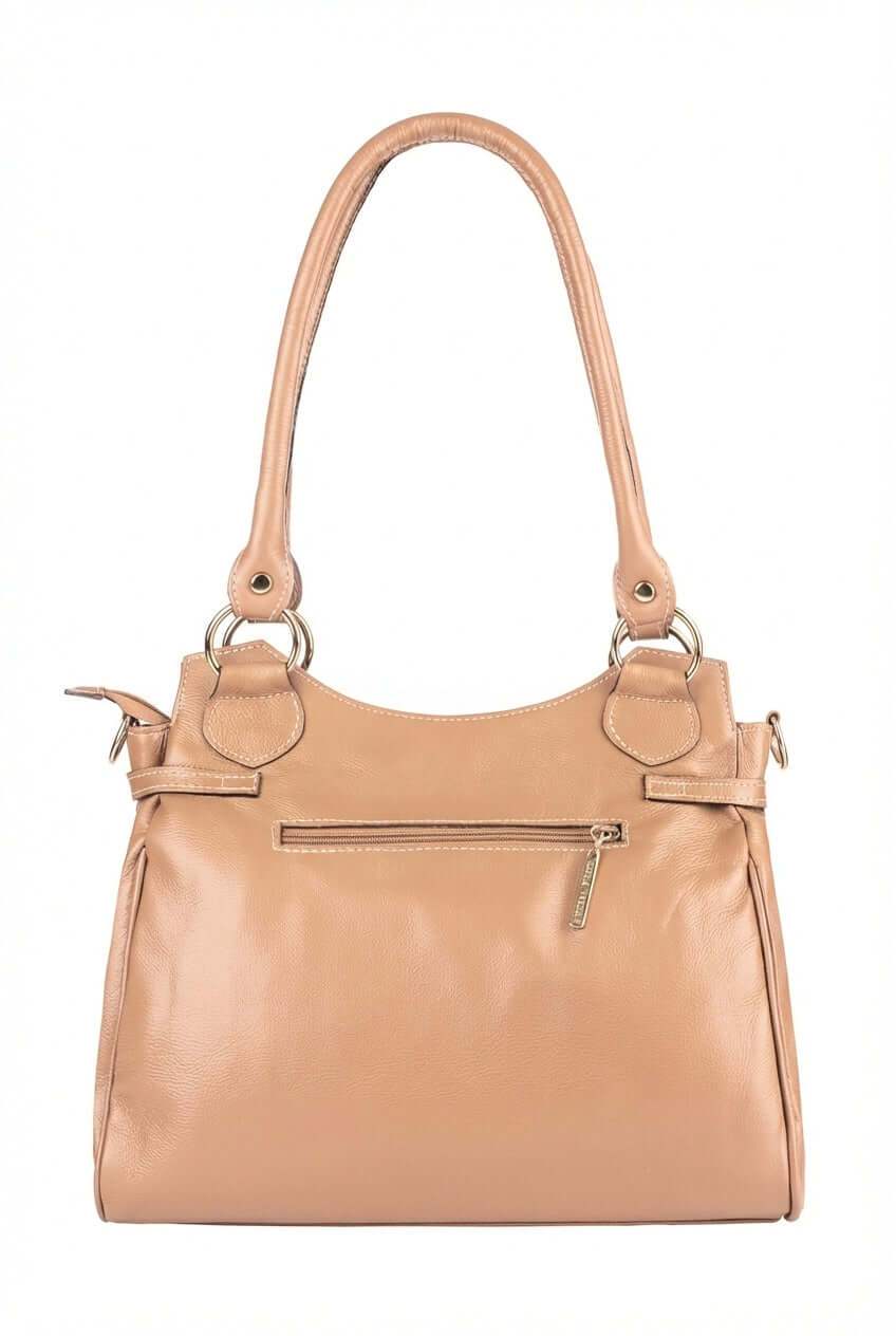 Bolsa grande de couro liso Lúcia - Enluaze