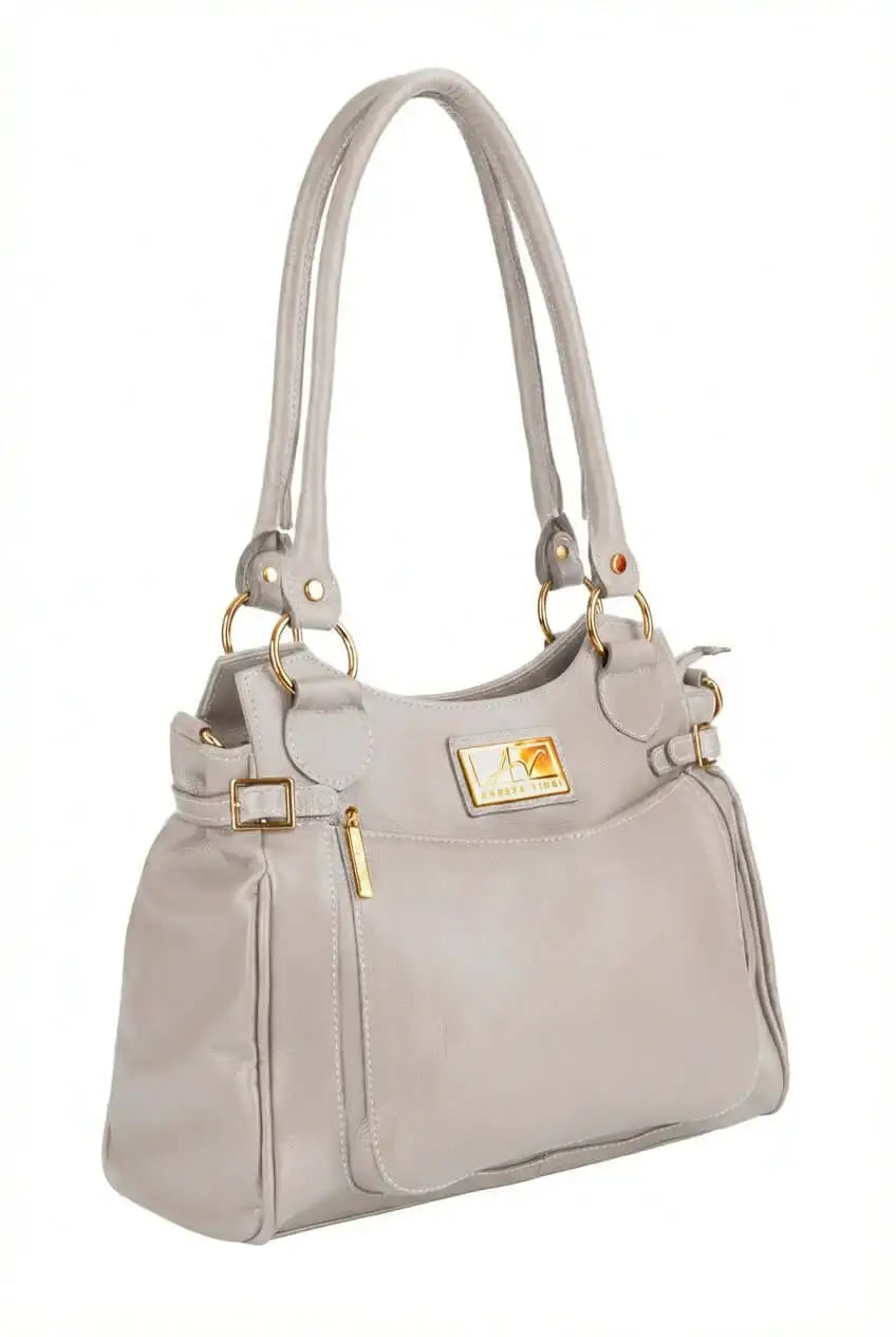 Bolsa grande de couro liso Lúcia - Enluaze