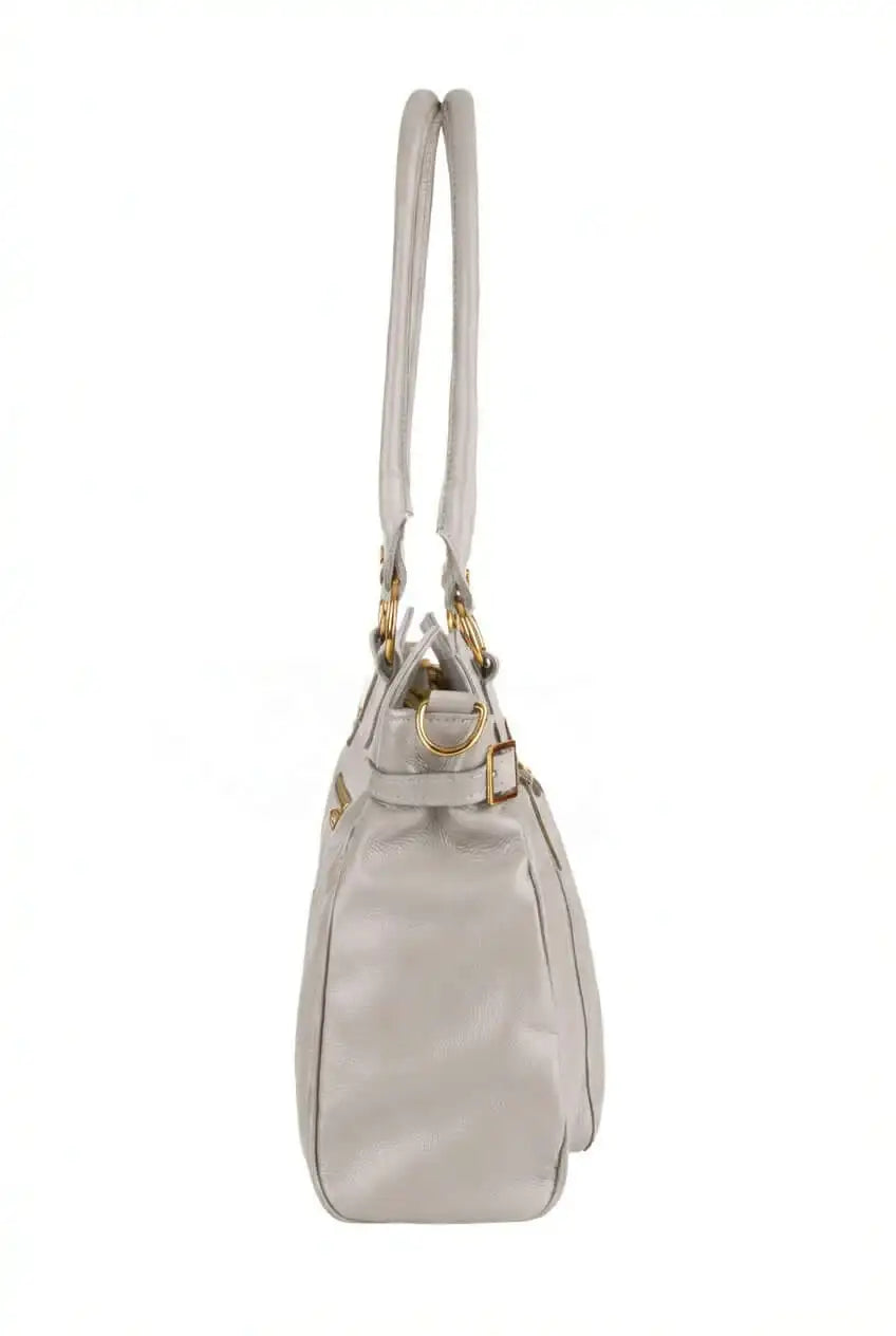 Bolsa grande de couro liso Lúcia - Enluaze